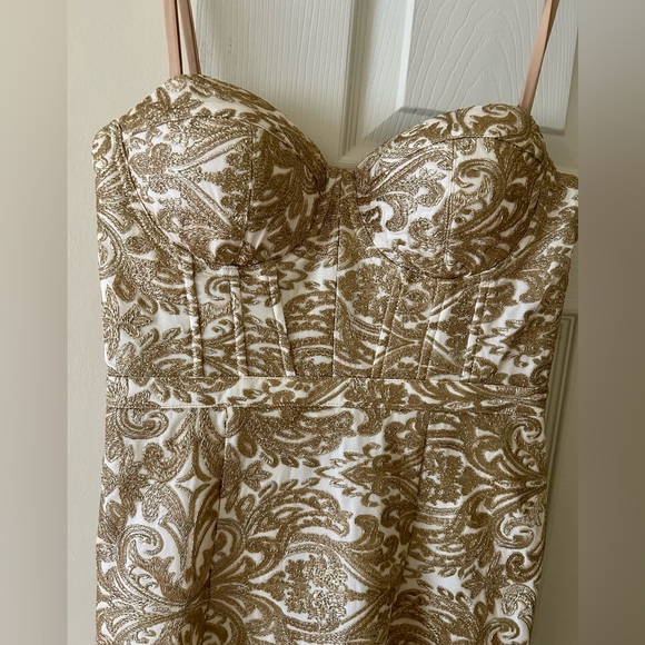 Elle Zeitoune Gold Strapless Dress - Picture 2 of 9